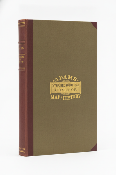 The closed cloth hardback standing upright on a white background